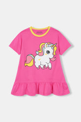 Girls Pink Unicorn Top